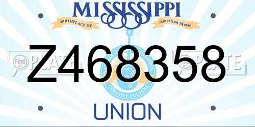 Z468358 Mississippi License Plate
