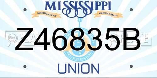 Z46835B Mississippi License Plate