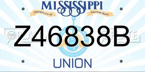 Z46838B Mississippi License Plate