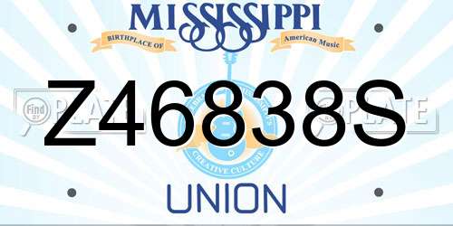 Z46838S Mississippi License Plate