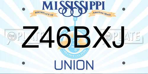 Z46BXJ Mississippi License Plate