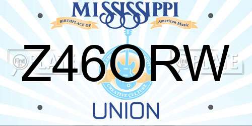 Z46ORW Mississippi License Plate