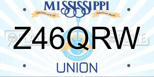 Z46QRW Mississippi License Plate