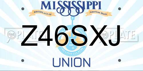 Z46SXJ Mississippi License Plate