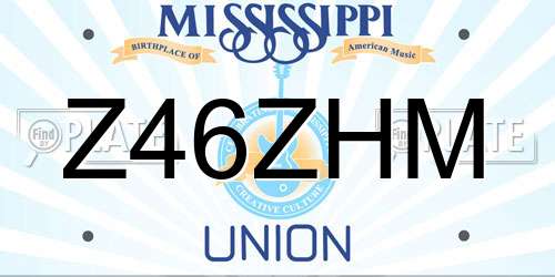 Z46ZHM Mississippi License Plate