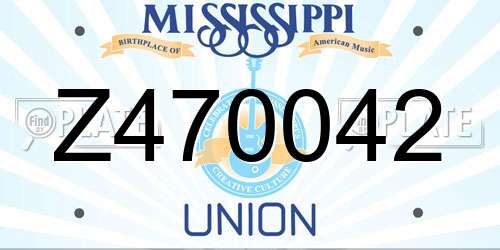 Z470042 Mississippi License Plate