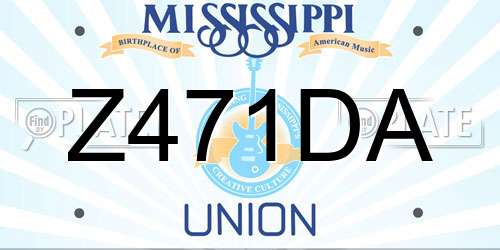 Z471DA Mississippi License Plate