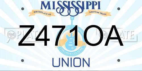 Z471OA Mississippi License Plate