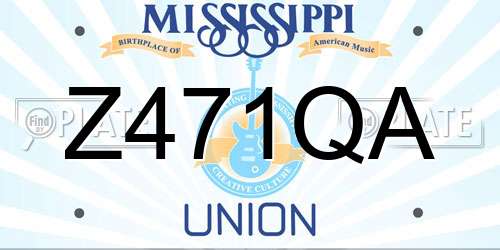 Z471QA Mississippi License Plate