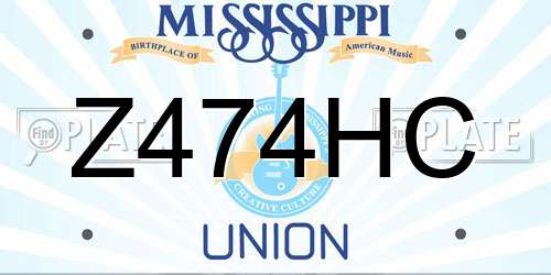 Z474HC Mississippi License Plate