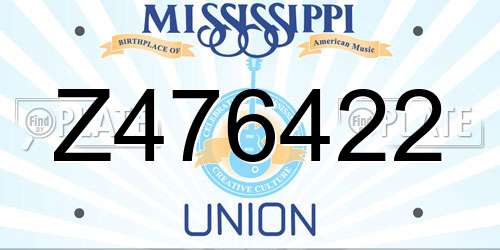 Z476422 Mississippi License Plate