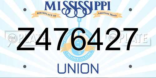 Z476427 Mississippi License Plate