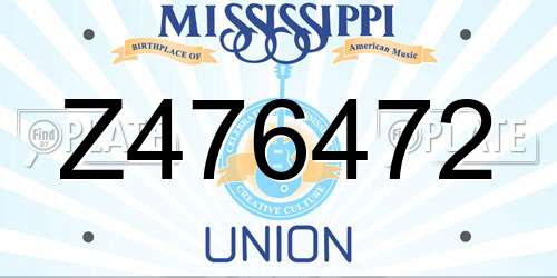 Z476472 Mississippi License Plate
