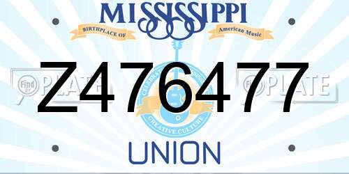 Z476477 Mississippi License Plate