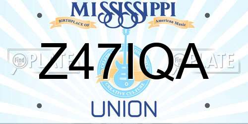 Z47IQA Mississippi License Plate