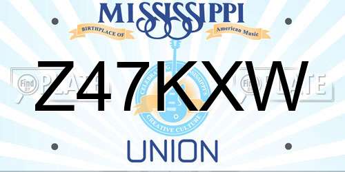 Z47KXW Mississippi License Plate
