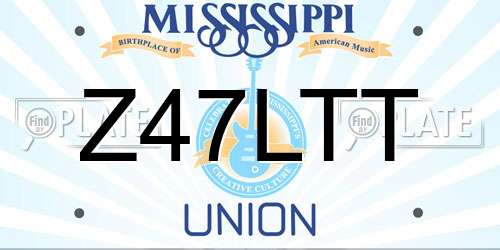 Z47LTT Mississippi License Plate