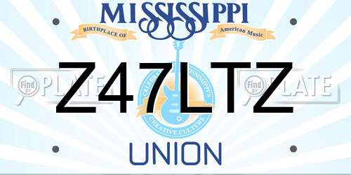 Z47LTZ Mississippi License Plate