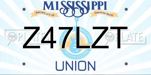 Z47LZT Mississippi License Plate