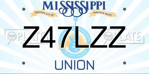 Z47LZZ Mississippi License Plate