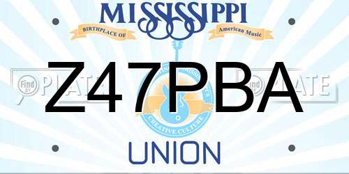 Z47PBA Mississippi License Plate