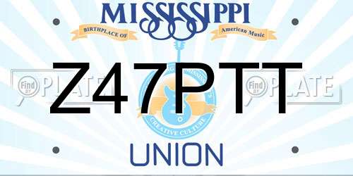 Z47PTT Mississippi License Plate