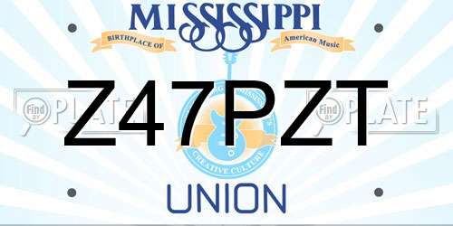 Z47PZT Mississippi License Plate