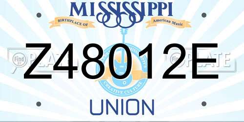 Z48012E Mississippi License Plate