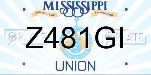 Z481GI Mississippi License Plate