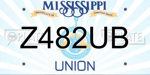 Z482UB Mississippi License Plate