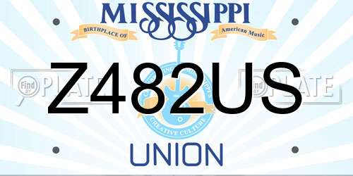 Z482US Mississippi License Plate
