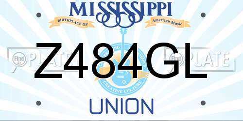 Z484GL Mississippi License Plate