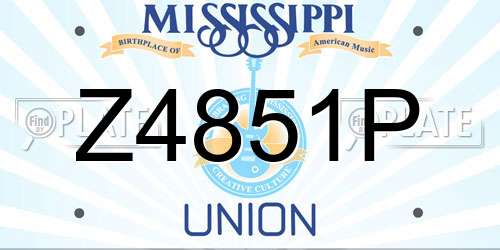 Z4851P Mississippi License Plate