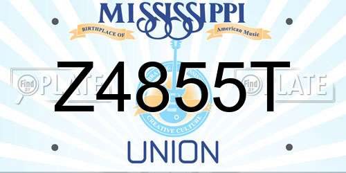 Z4855T Mississippi License Plate