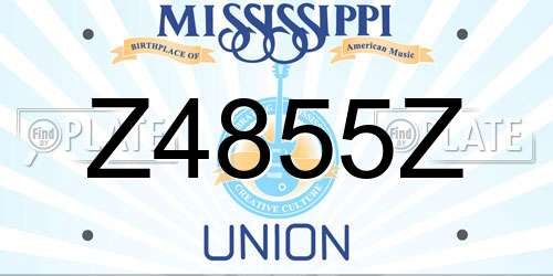 Z4855Z Mississippi License Plate