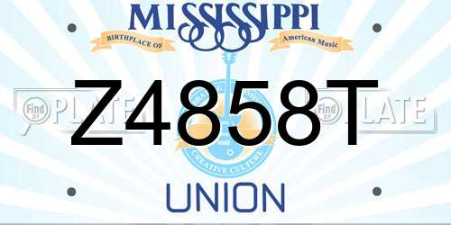 Z4858T Mississippi License Plate
