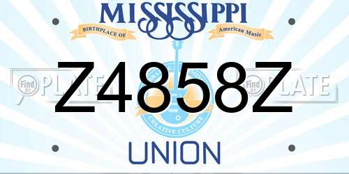 Z4858Z Mississippi License Plate