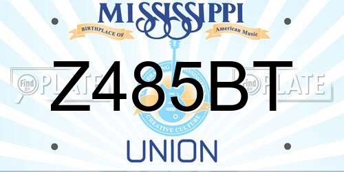 Z485BT Mississippi License Plate