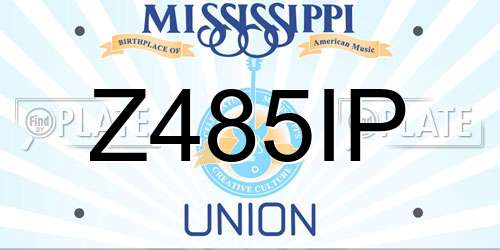Z485IP Mississippi License Plate