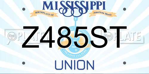 Z485ST Mississippi License Plate