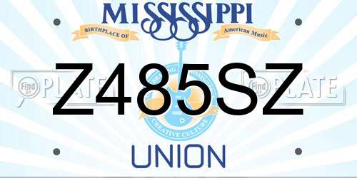 Z485SZ Mississippi License Plate
