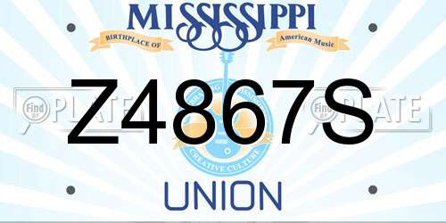 Z4867S Mississippi License Plate