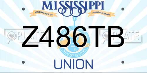 Z486TB Mississippi License Plate