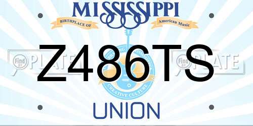 Z486TS Mississippi License Plate