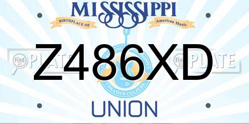 Z486XD Mississippi License Plate