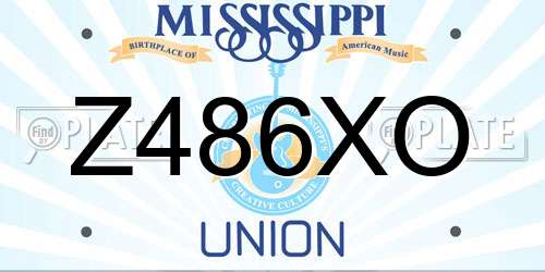 Z486XO Mississippi License Plate