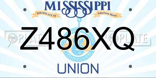 Z486XQ Mississippi License Plate