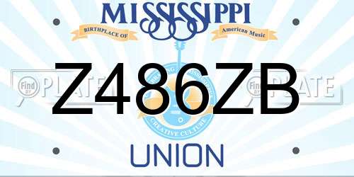 Z486ZB Mississippi License Plate