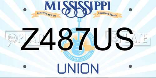 Z487US Mississippi License Plate