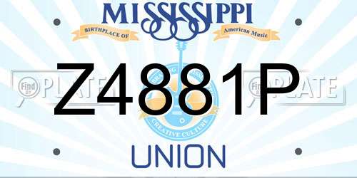Z4881P Mississippi License Plate
